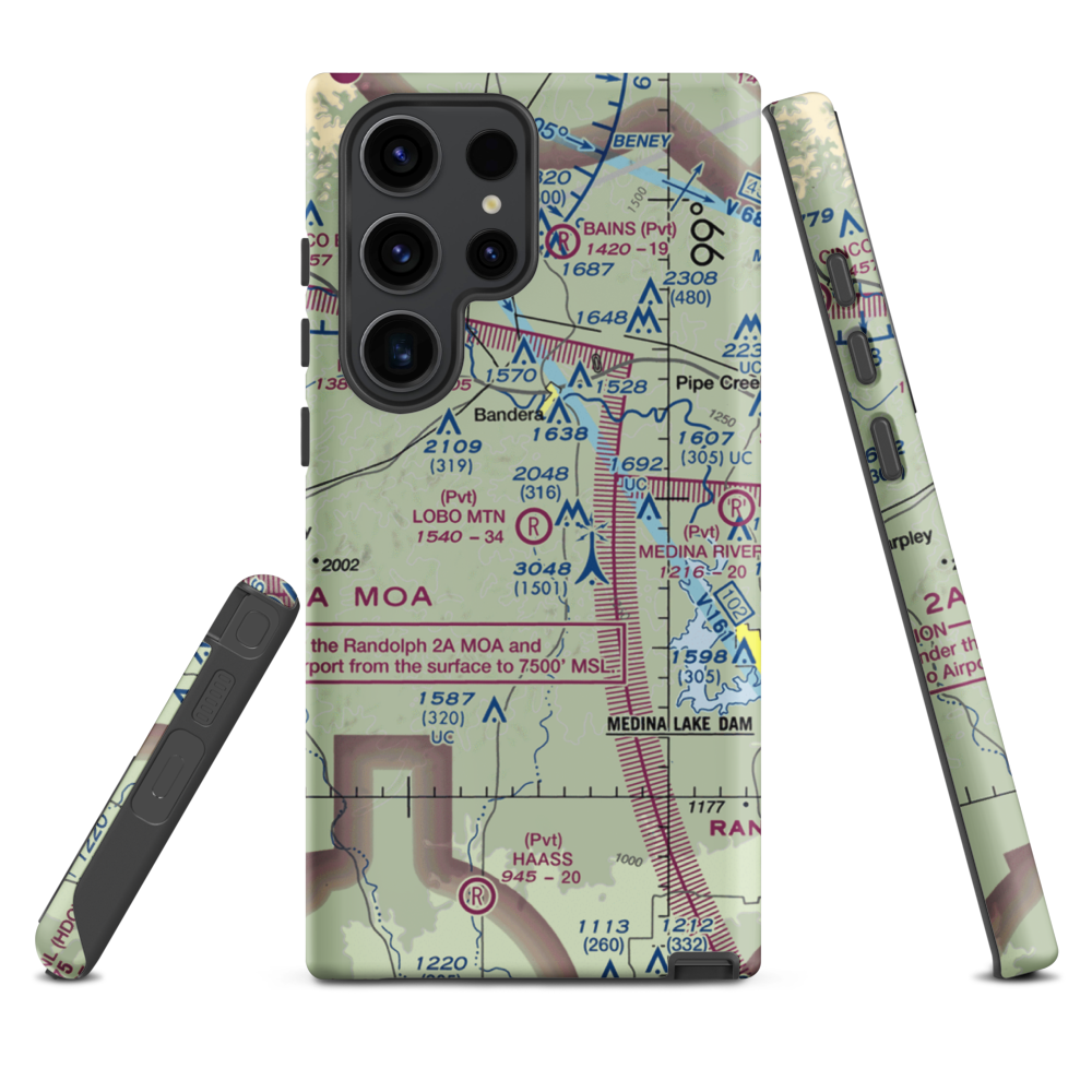 Lobo Mountain Ranch Airport (TE21) VFR Sectional Samsung Phone Case Samsung Galaxy S23 Ultra model shown
