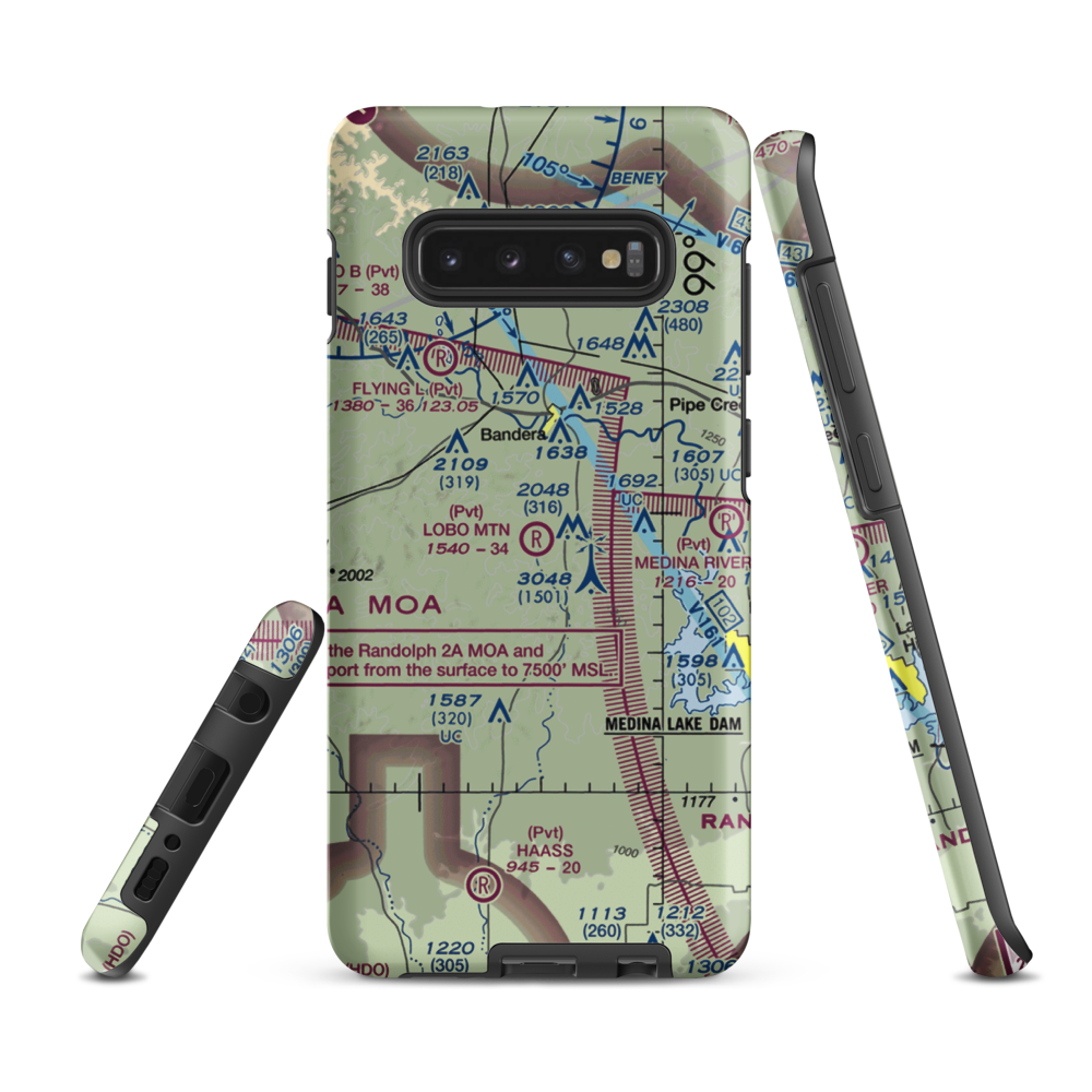 Lobo Mountain Ranch Airport (TE21) VFR Sectional Samsung Phone Case Samsung Galaxy S10 Plus model shown