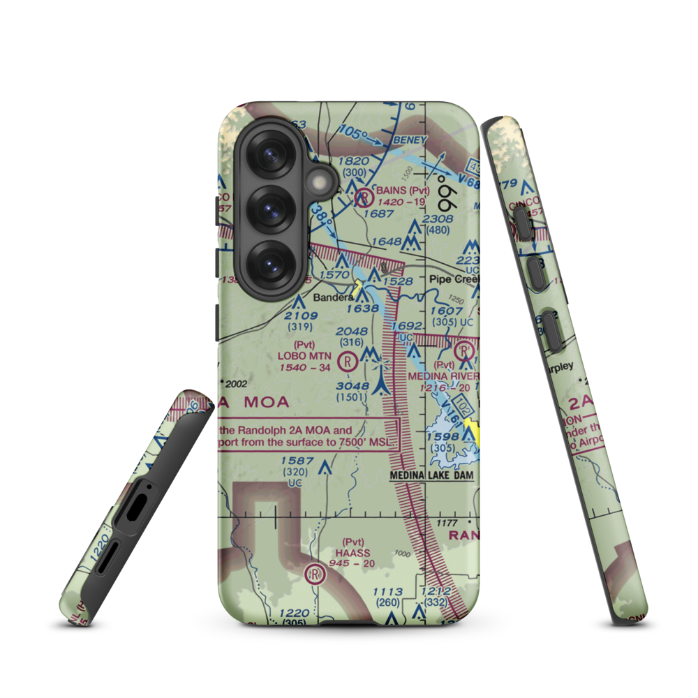 Lobo Mountain Ranch Airport (TE21) VFR Sectional Samsung Phone Case Samsung Galaxy S25 model shown