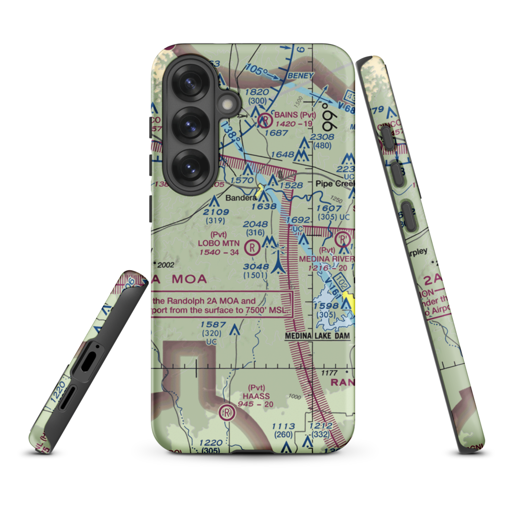 Lobo Mountain Ranch Airport (TE21) VFR Sectional Samsung Phone Case Samsung Galaxy S25 Plus model shown
