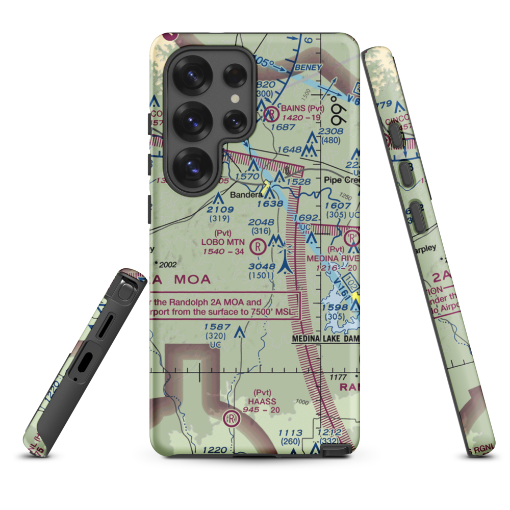 Lobo Mountain Ranch Airport (TE21) VFR Sectional Samsung Phone Case Samsung Galaxy S25 Ultra model shown