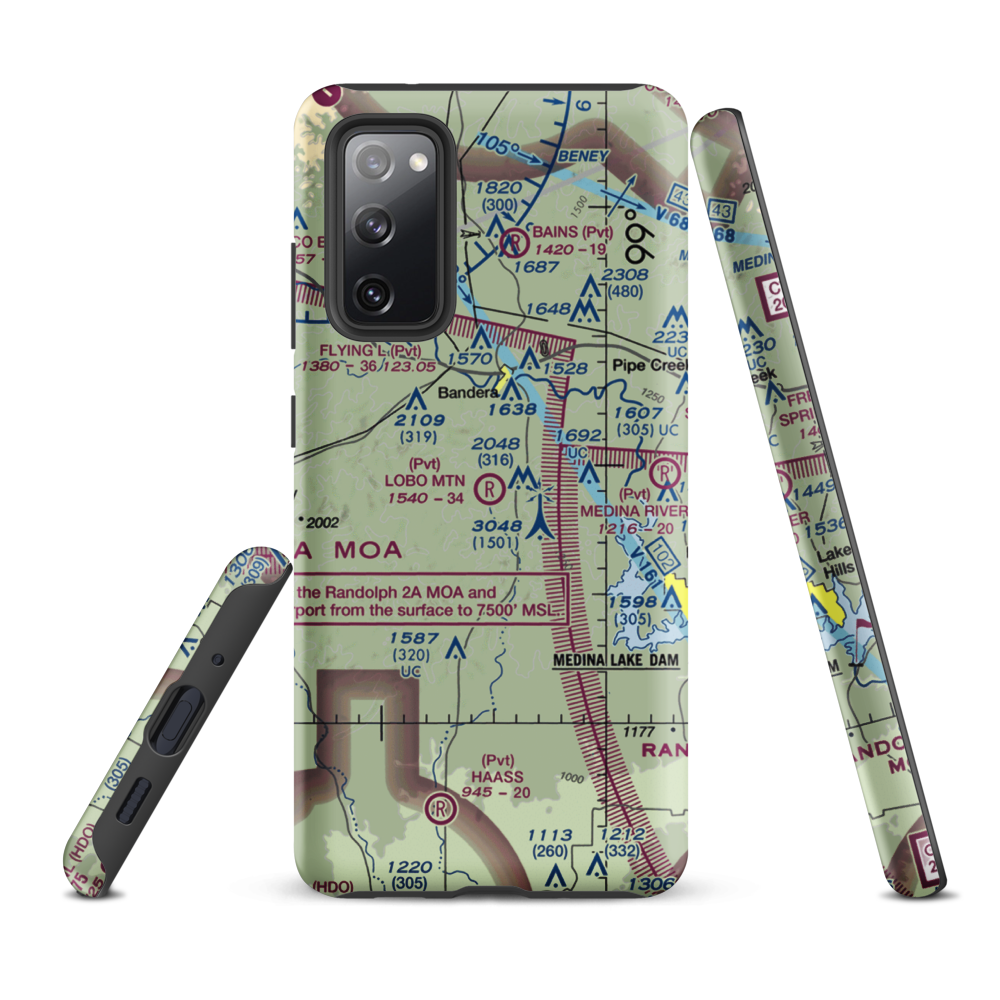 Lobo Mountain Ranch Airport (TE21) VFR Sectional Samsung Phone Case Samsung Galaxy S20 FE model shown