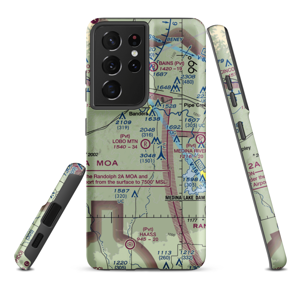 Lobo Mountain Ranch Airport (TE21) VFR Sectional Samsung Phone Case Samsung Galaxy S21 Ultra model shown