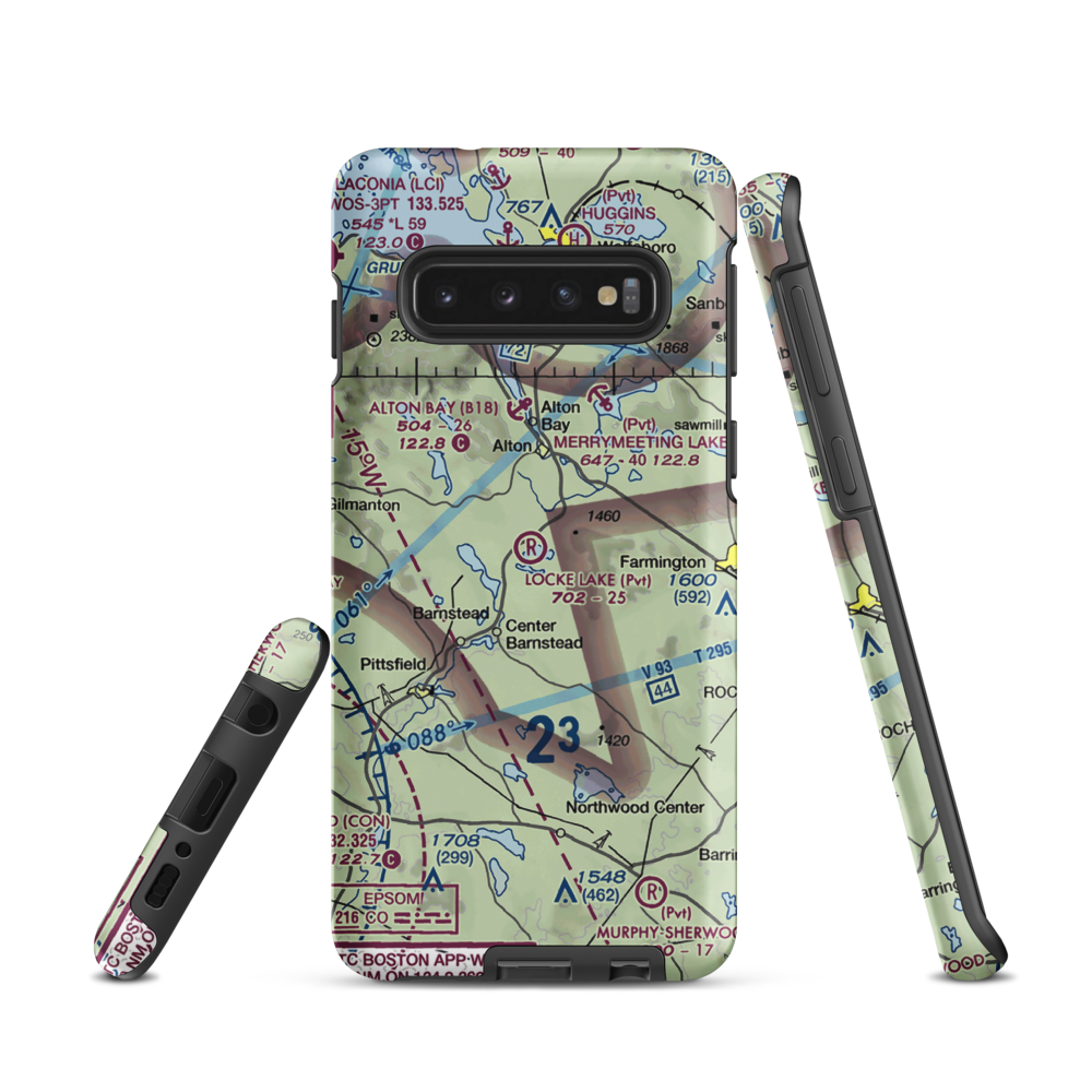 Locke Lake Airport (NH15) VFR Sectional Samsung Phone Case Samsung Galaxy S10 model shown