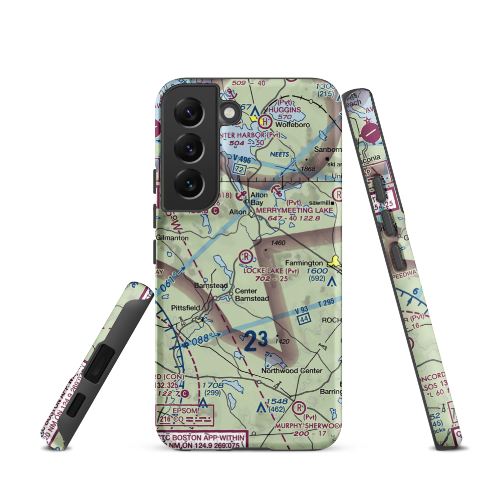 Locke Lake Airport (NH15) VFR Sectional Samsung Phone Case Samsung Galaxy S22 model shown