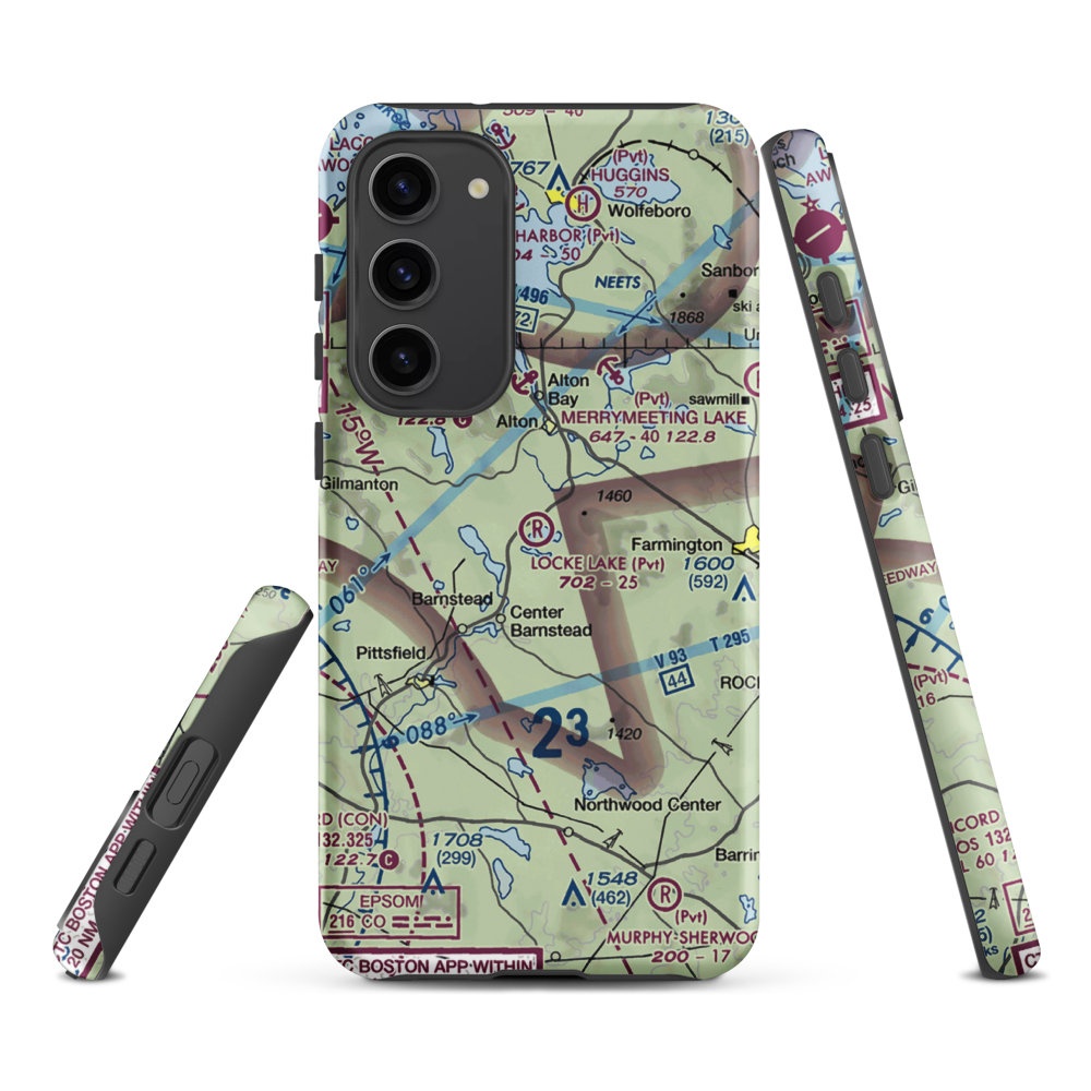 Locke Lake Airport (NH15) VFR Sectional Samsung Phone Case Samsung Galaxy S23 Plus model shown