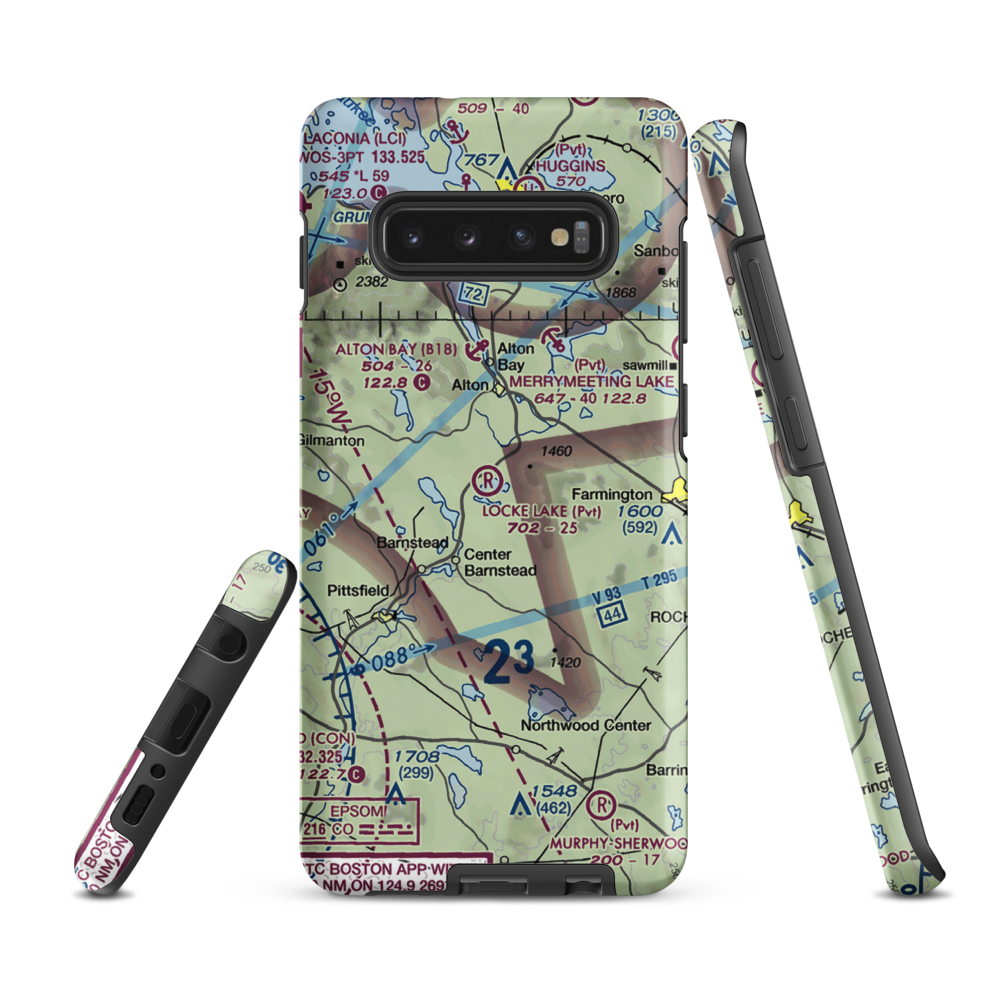 Locke Lake Airport (NH15) VFR Sectional Samsung Phone Case Samsung Galaxy S10e model shown