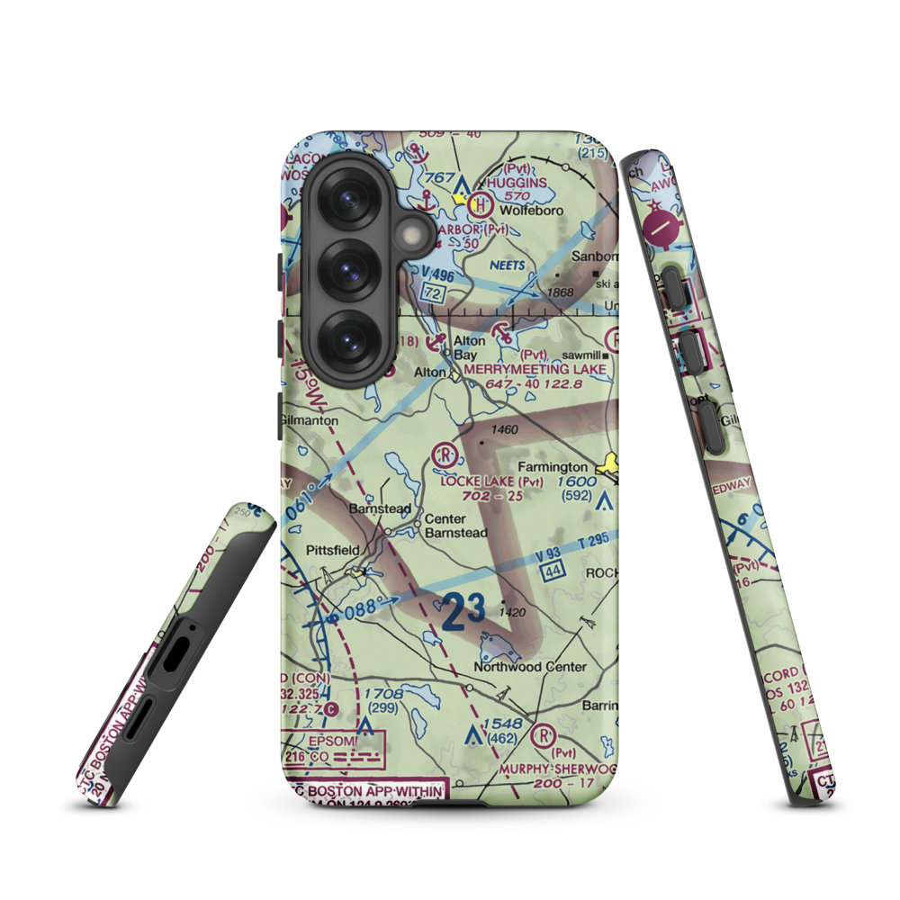 Locke Lake Airport (NH15) VFR Sectional Samsung Phone Case Samsung Galaxy S25 model shown
