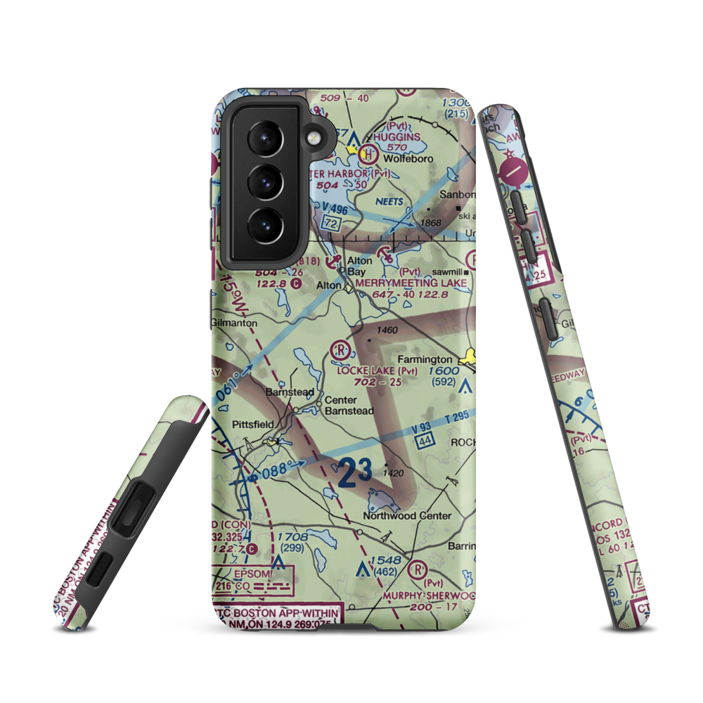 Locke Lake Airport (NH15) VFR Sectional Samsung Phone Case Samsung Galaxy S21 model shown