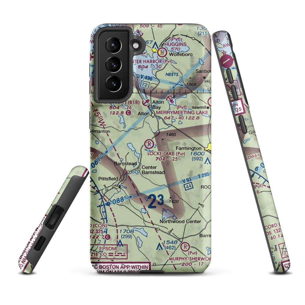 Locke Lake Airport (NH15) VFR Sectional Samsung Phone Case Samsung Galaxy S21 FE model shown