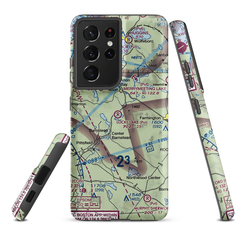 Locke Lake Airport (NH15) VFR Sectional Samsung Phone Case Samsung Galaxy S21 Plus model shown