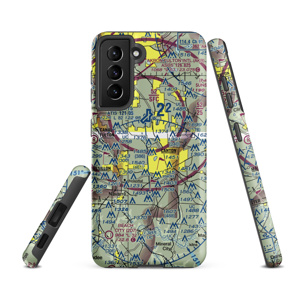 Lockeridge Airport (OI58) VFR Sectional Samsung Phone Case Samsung Galaxy S21 FE model shown