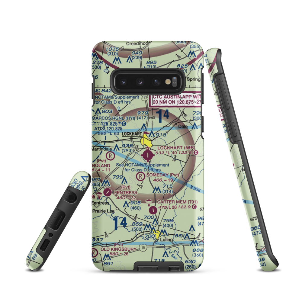 Lockhart Municipal Airport (50R) VFR Sectional Samsung Phone Case Samsung Galaxy S10 model shown
