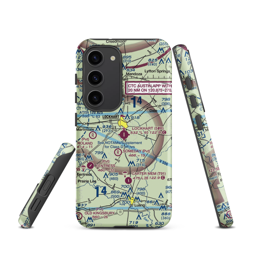 Lockhart Municipal Airport (50R) VFR Sectional Samsung Phone Case Samsung Galaxy S23 model shown