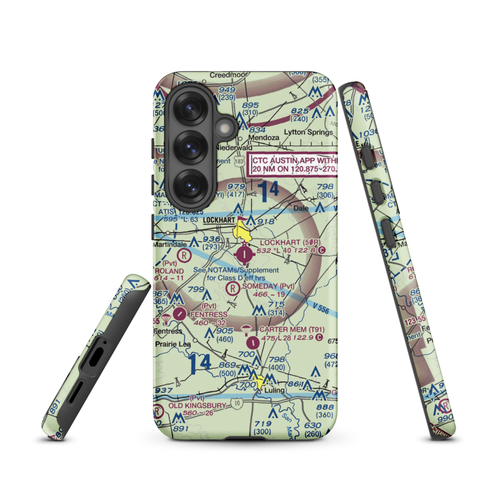 Lockhart Municipal Airport (50R) VFR Sectional Samsung Phone Case Samsung Galaxy S25 model shown
