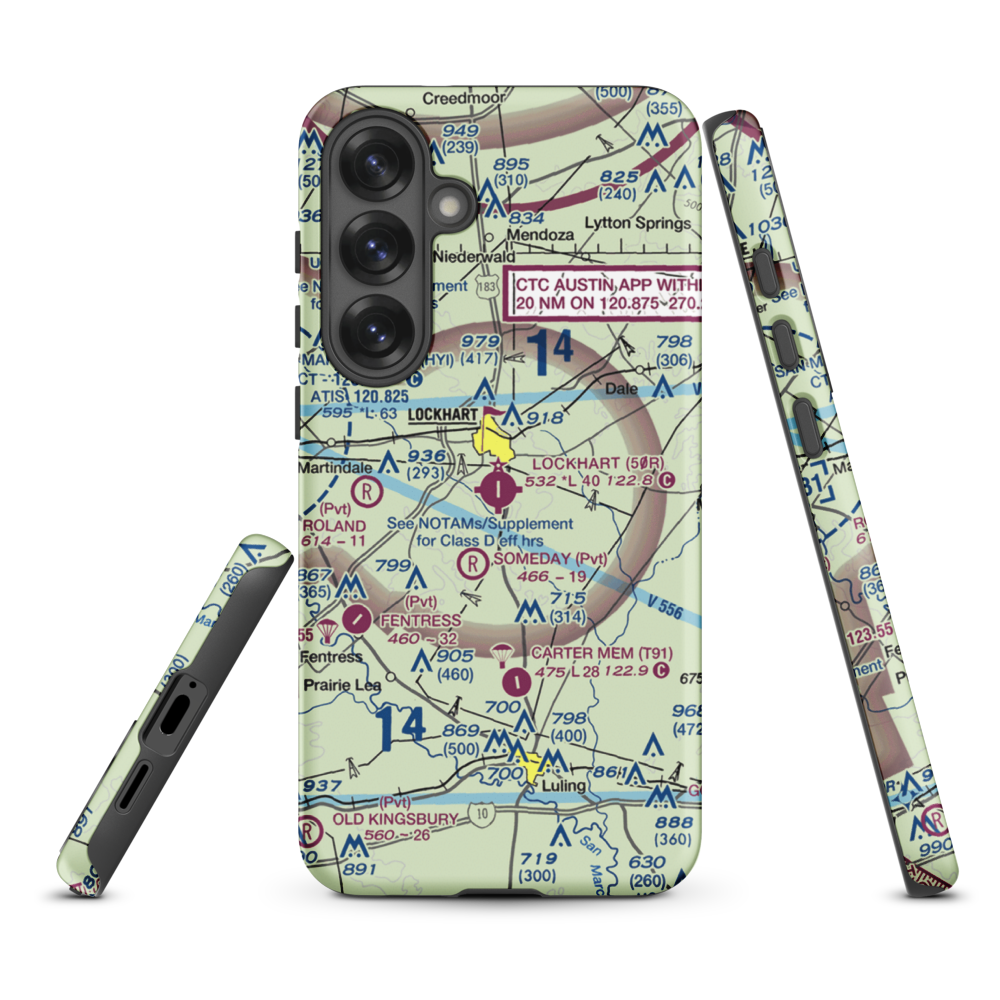 Lockhart Municipal Airport (50R) VFR Sectional Samsung Phone Case Samsung Galaxy S25 Plus model shown