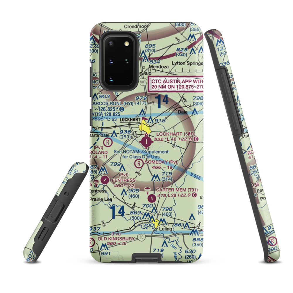 Lockhart Municipal Airport (50R) VFR Sectional Samsung Phone Case Samsung Galaxy S20 Plus model shown