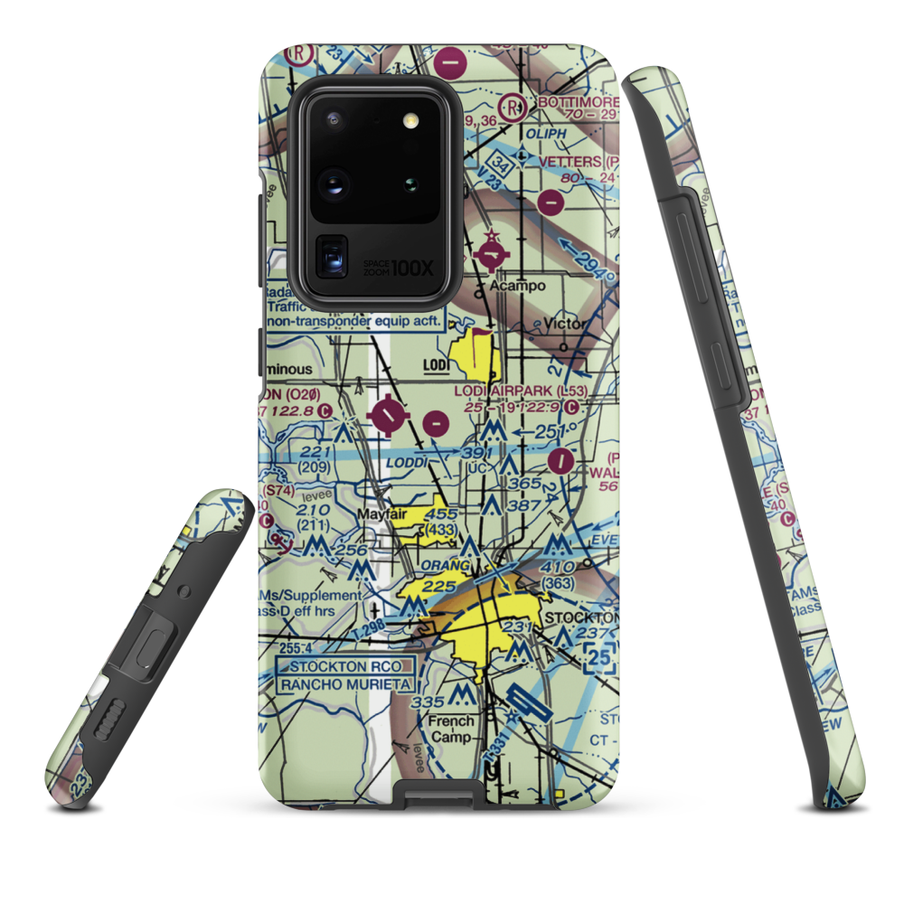 Lodi Airpark (L53) VFR Sectional Samsung Phone Case Samsung Galaxy S20 Ultra model shown