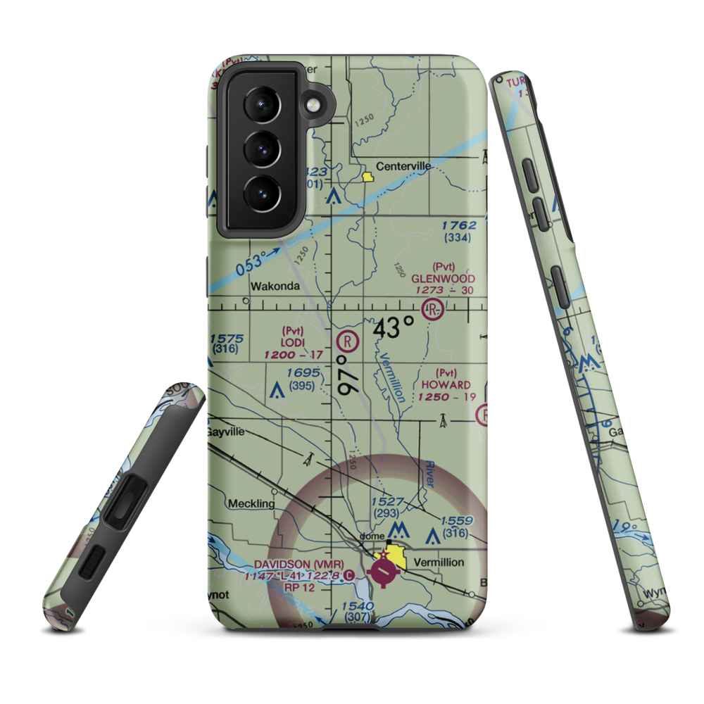 Lodi Airport (0SD1) VFR Sectional Samsung Phone Case Samsung Galaxy S21 Plus model shown