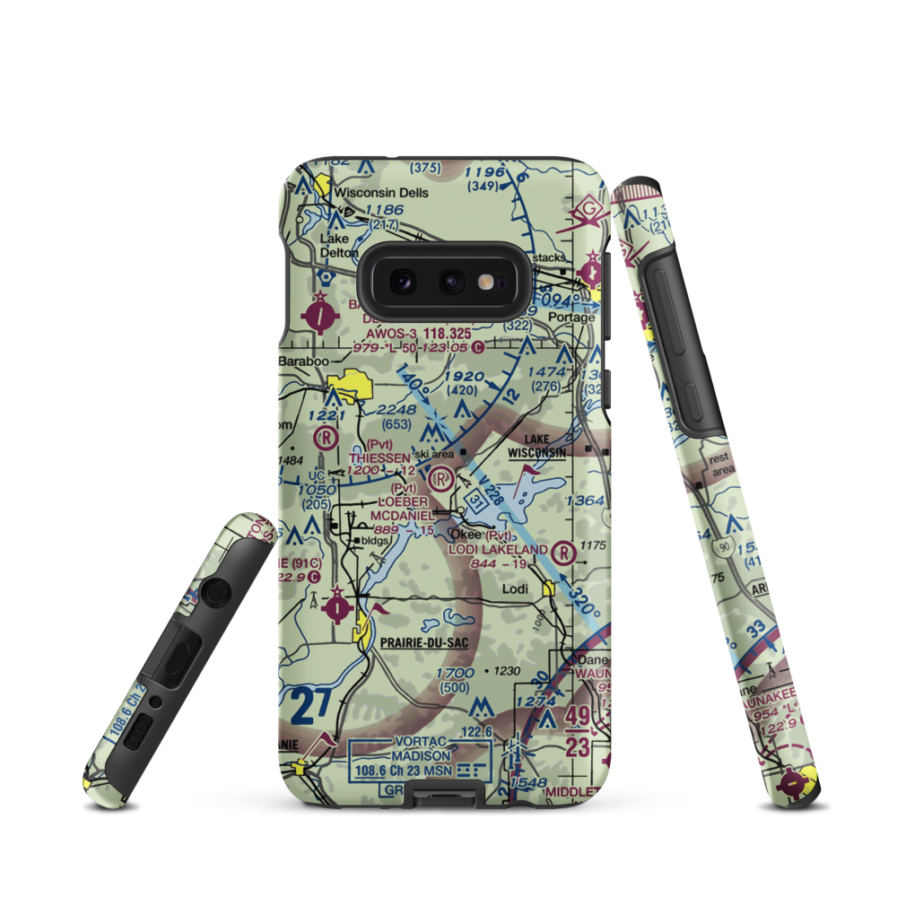 Loeber McDaniel Field (WI50) VFR Sectional Samsung Phone Case Samsung Galaxy S10 Plus model shown