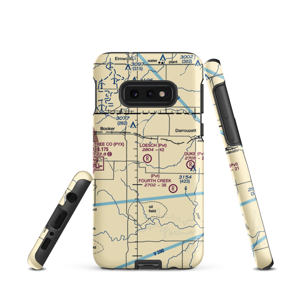 Loesch Ranch Airport (TS78) VFR Sectional Samsung Phone Case Samsung Galaxy S10e model shown