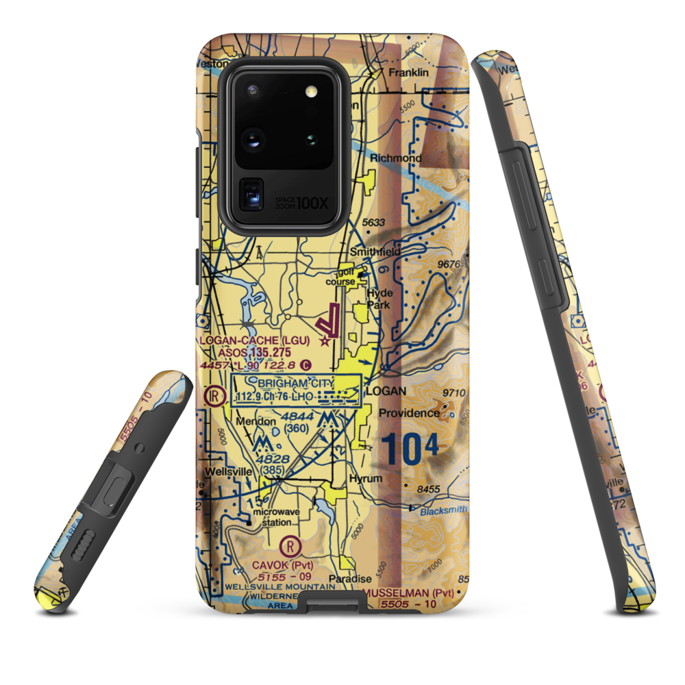 Logan-Cache Airport (LGU) VFR Sectional Samsung Phone Case Samsung Galaxy S20 Ultra model shown
