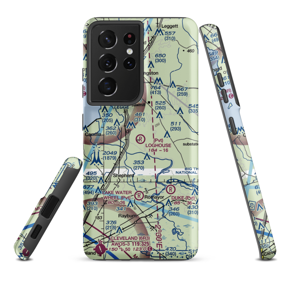 Loghouse /Stol/ STOLport (TE38) VFR Sectional Samsung Phone Case Samsung Galaxy S21 Ultra model shown