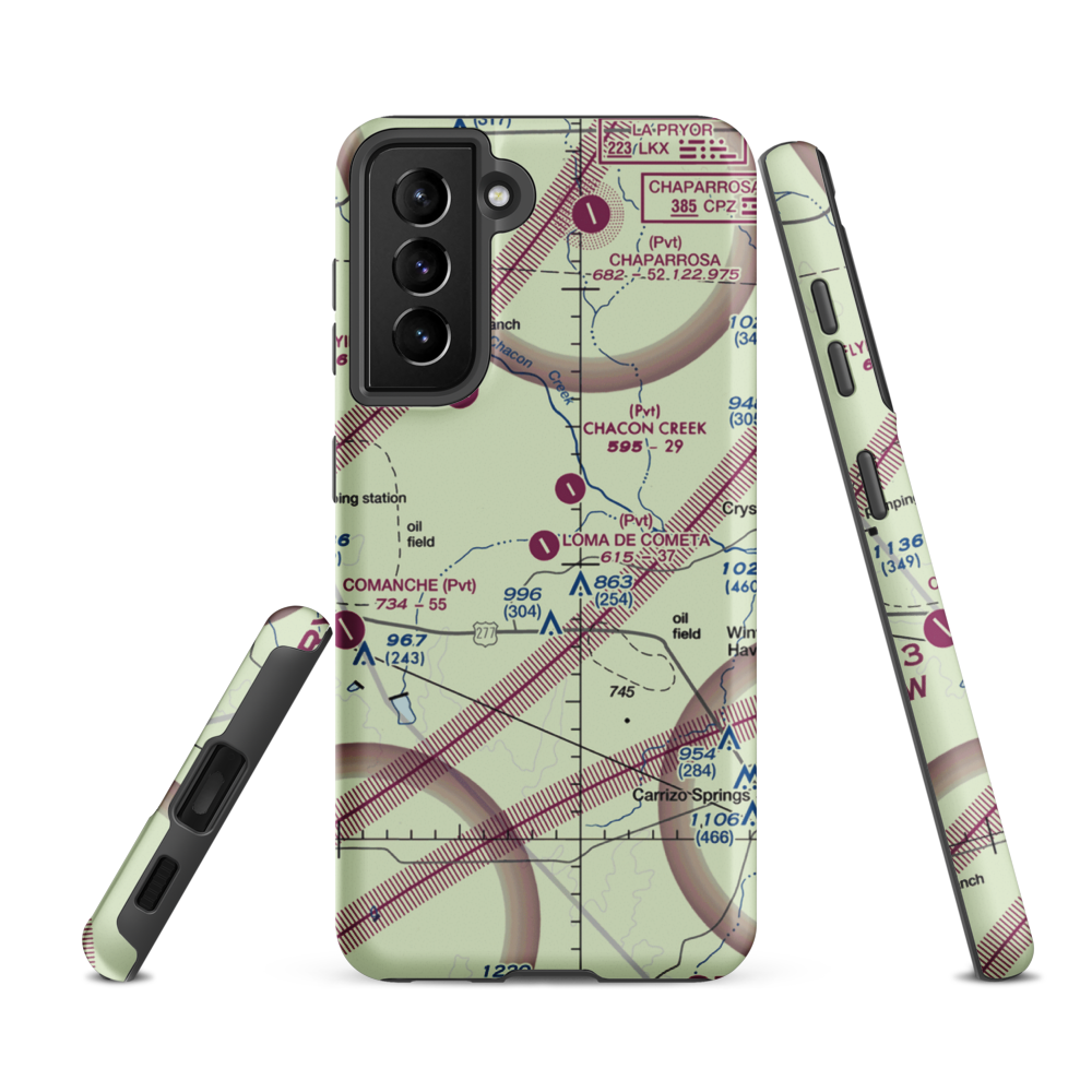 Loma de Cometa Airport (66TX) VFR Sectional Samsung Phone Case Samsung Galaxy S21 Ultra model shown