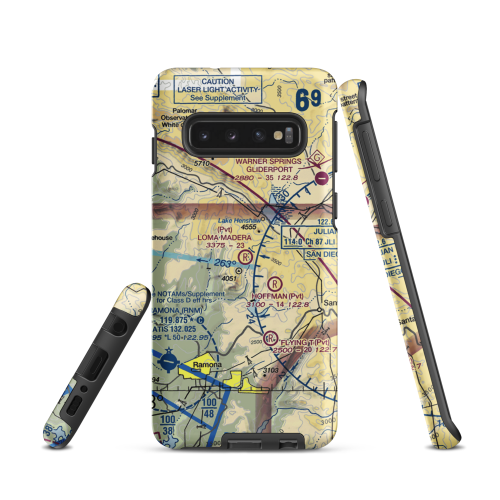 Loma Madera Ranch Airport (25CA) VFR Sectional Samsung Phone Case Samsung Galaxy S10 model shown