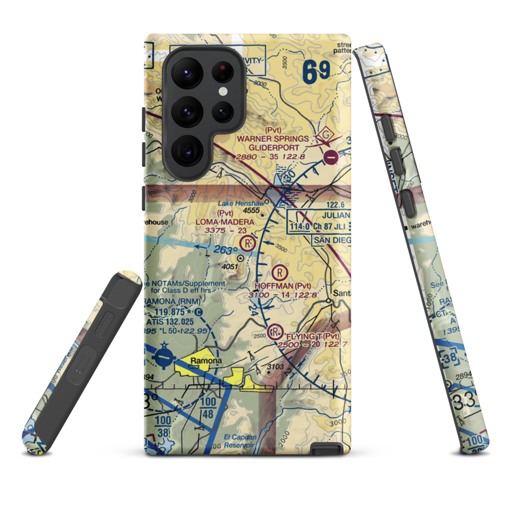 Loma Madera Ranch Airport (25CA) VFR Sectional Samsung Phone Case Samsung Galaxy S22 Ultra model shown