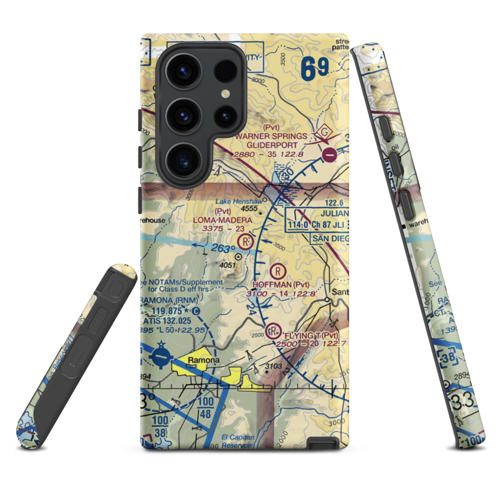 Loma Madera Ranch Airport (25CA) VFR Sectional Samsung Phone Case Samsung Galaxy S23 Ultra model shown