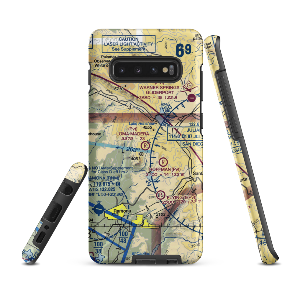 Loma Madera Ranch Airport (25CA) VFR Sectional Samsung Phone Case Samsung Galaxy S10 Plus model shown
