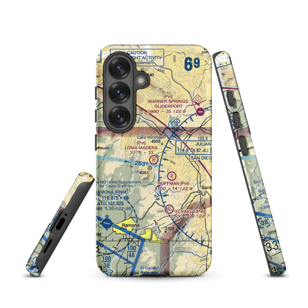 Loma Madera Ranch Airport (25CA) VFR Sectional Samsung Phone Case Samsung Galaxy S25 model shown