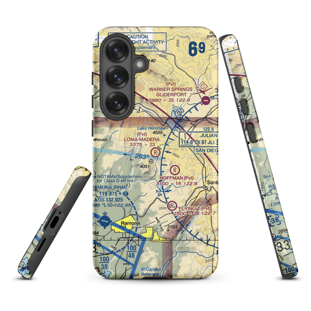 Loma Madera Ranch Airport (25CA) VFR Sectional Samsung Phone Case Samsung Galaxy S25 Plus model shown