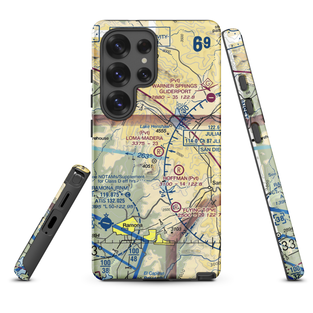 Loma Madera Ranch Airport (25CA) VFR Sectional Samsung Phone Case Samsung Galaxy S25 Ultra model shown