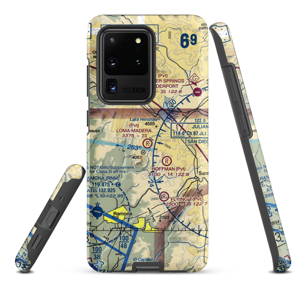 Loma Madera Ranch Airport (25CA) VFR Sectional Samsung Phone Case Samsung Galaxy S20 Ultra model shown