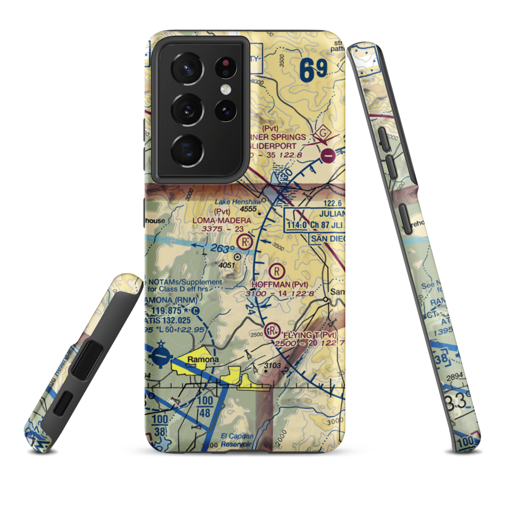 Loma Madera Ranch Airport (25CA) VFR Sectional Samsung Phone Case Samsung Galaxy S21 Ultra model shown