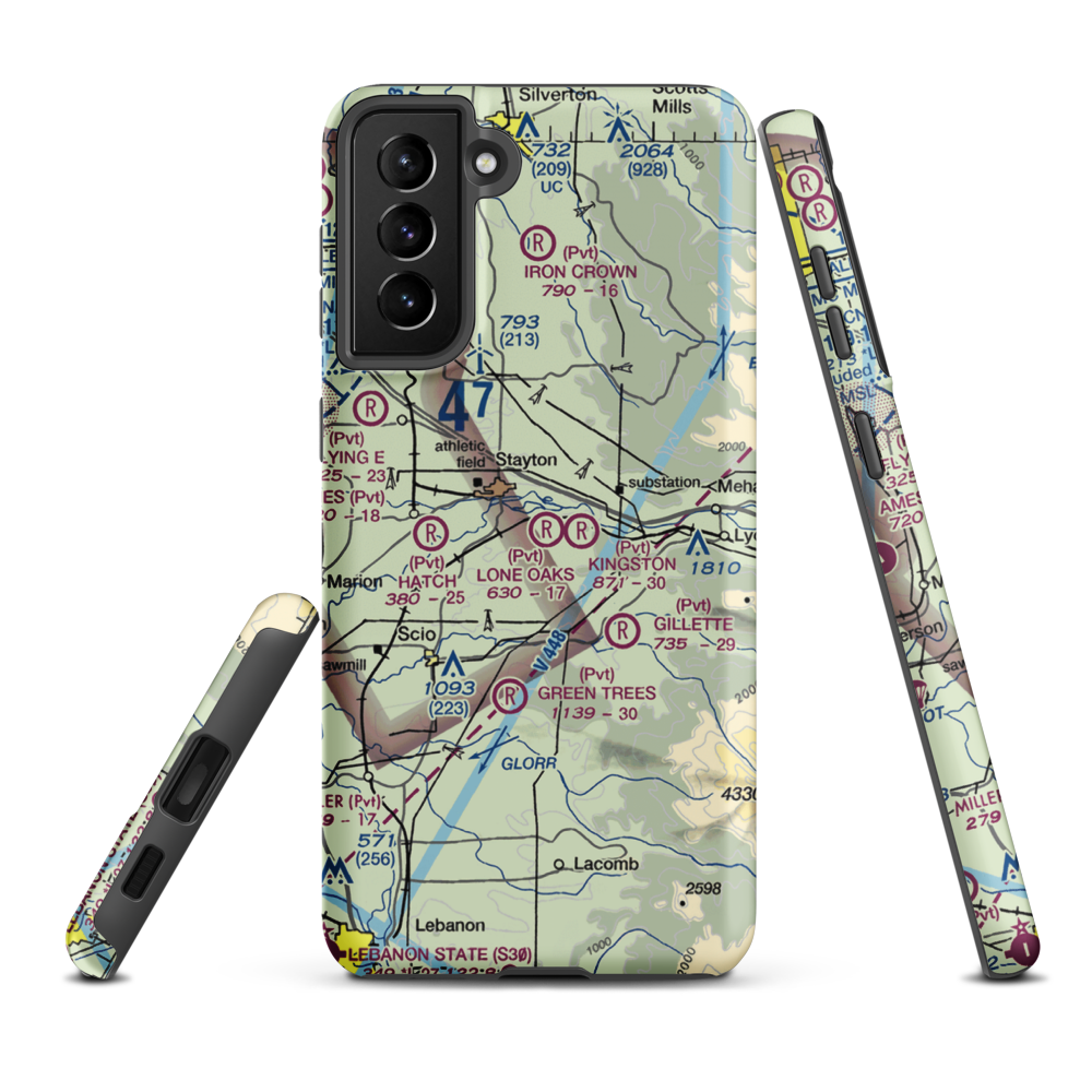 Lone Oaks Ranch Airport (5OR9) VFR Sectional Samsung Phone Case Samsung Galaxy S21 Plus model shown