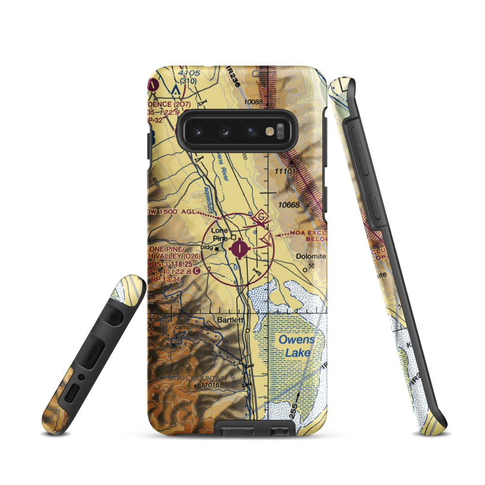 Lone Pine/Death Valley Airport (O26) VFR Sectional Samsung Phone Case Samsung Galaxy S10 model shown