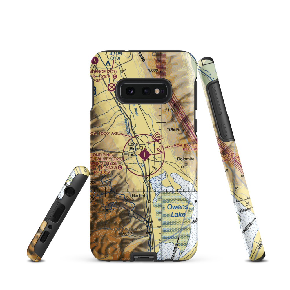 Lone Pine/Death Valley Airport (O26) VFR Sectional Samsung Phone Case Samsung Galaxy S10e model shown
