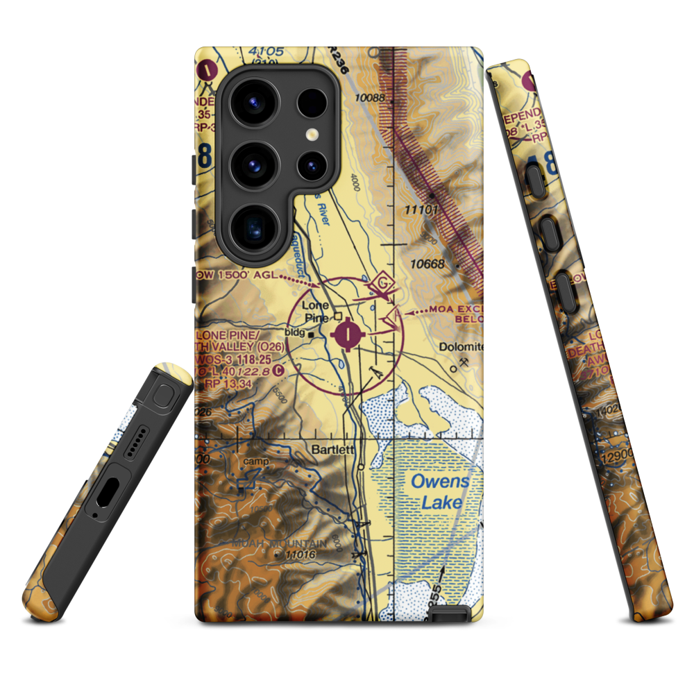 Lone Pine/Death Valley Airport (O26) VFR Sectional Samsung Phone Case Samsung Galaxy S24 Ultra model shown