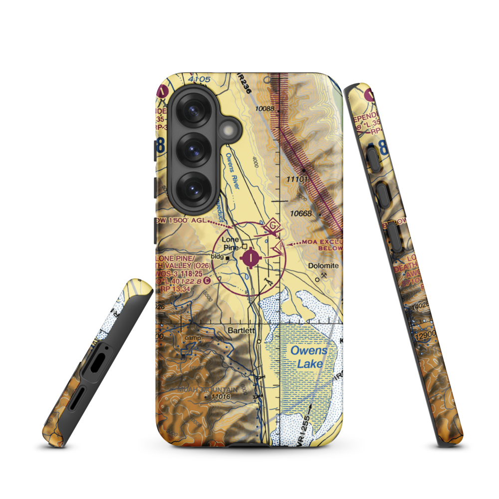 Lone Pine/Death Valley Airport (O26) VFR Sectional Samsung Phone Case Samsung Galaxy S25 model shown