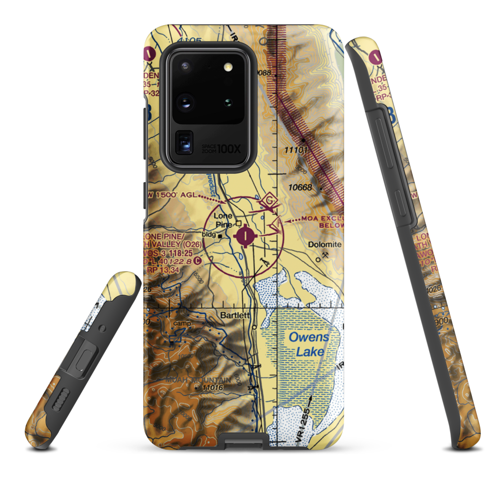 Lone Pine/Death Valley Airport (O26) VFR Sectional Samsung Phone Case Samsung Galaxy S20 Ultra model shown