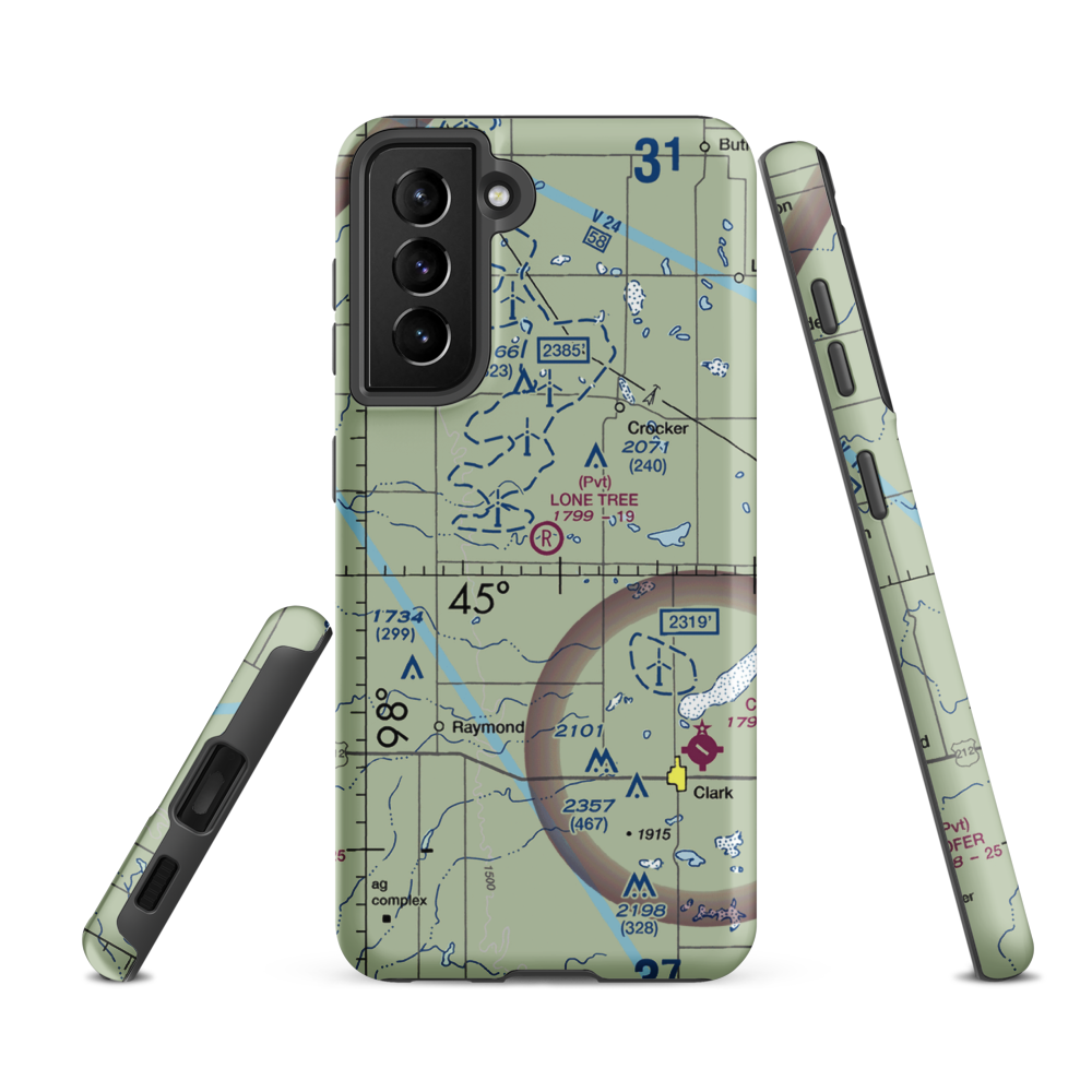 Lone Tree Airport (SD59) VFR Sectional Samsung Phone Case Samsung Galaxy S21 FE model shown
