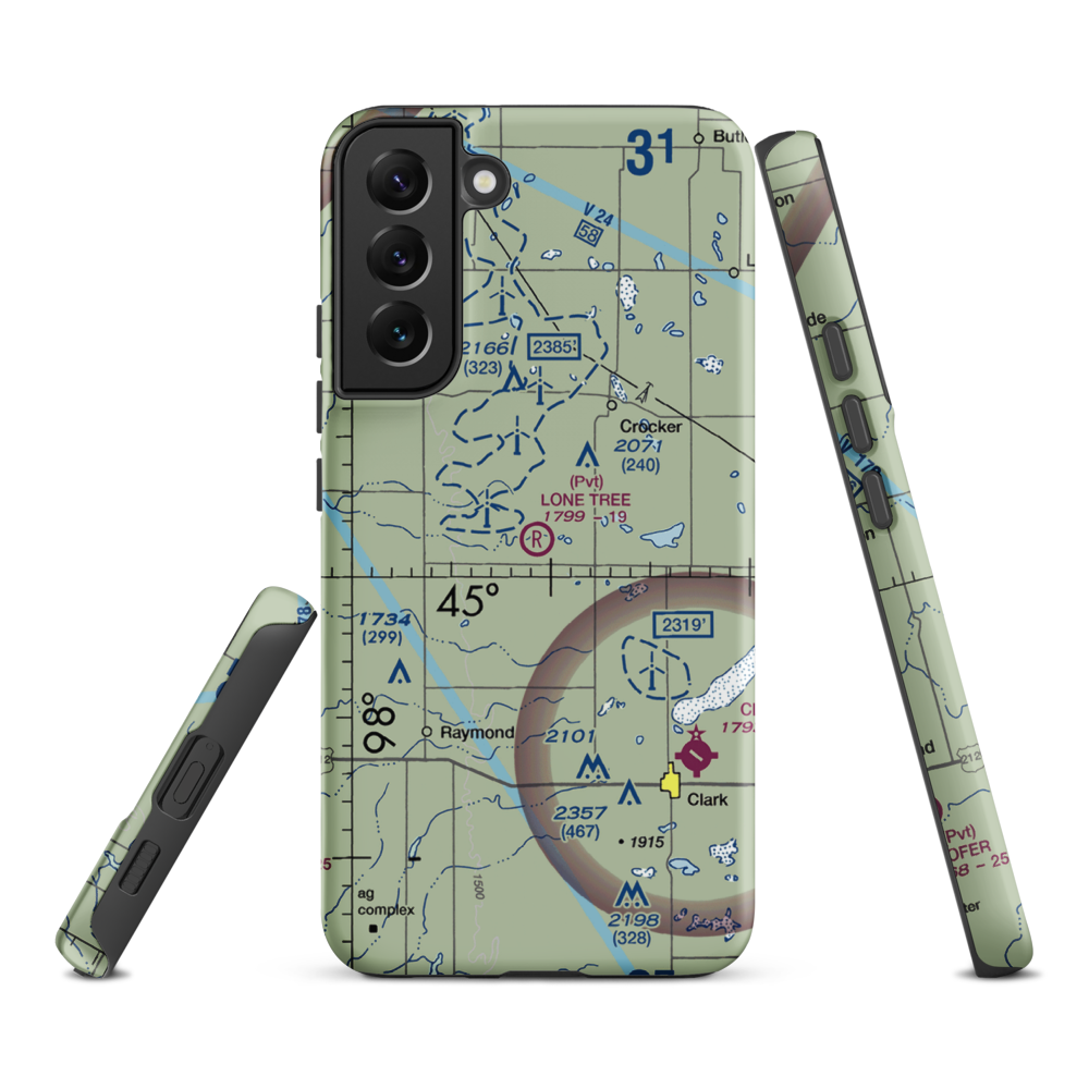 Lone Tree Airport (SD59) VFR Sectional Samsung Phone Case Samsung Galaxy S22 Plus model shown