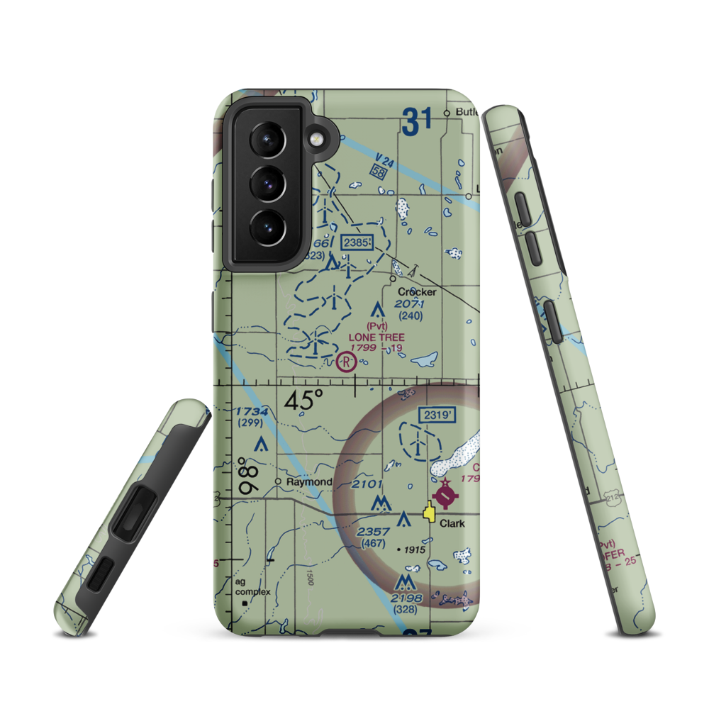 Lone Tree Airport (SD59) VFR Sectional Samsung Phone Case Samsung Galaxy S21 model shown