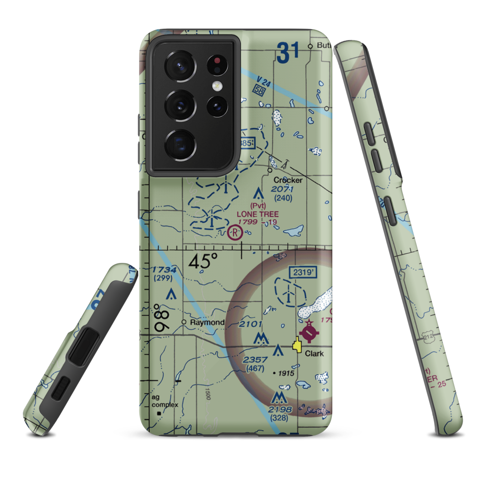 Lone Tree Airport (SD59) VFR Sectional Samsung Phone Case Samsung Galaxy S21 Plus model shown
