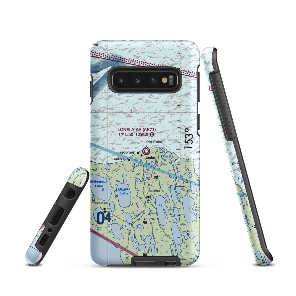 Lonely Air Station (AK71) VFR Sectional Samsung Phone Case Samsung Galaxy S10 model shown