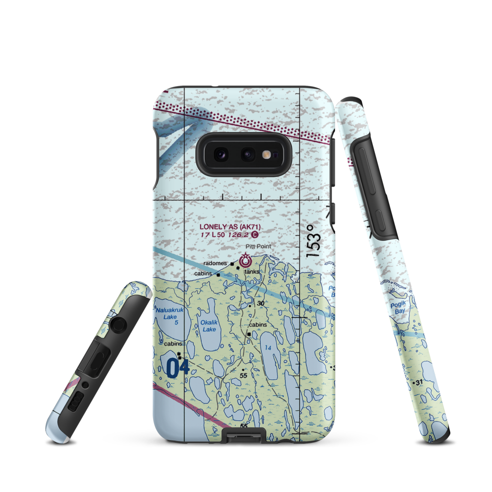 Lonely Air Station (AK71) VFR Sectional Samsung Phone Case Samsung Galaxy S10 Plus model shown