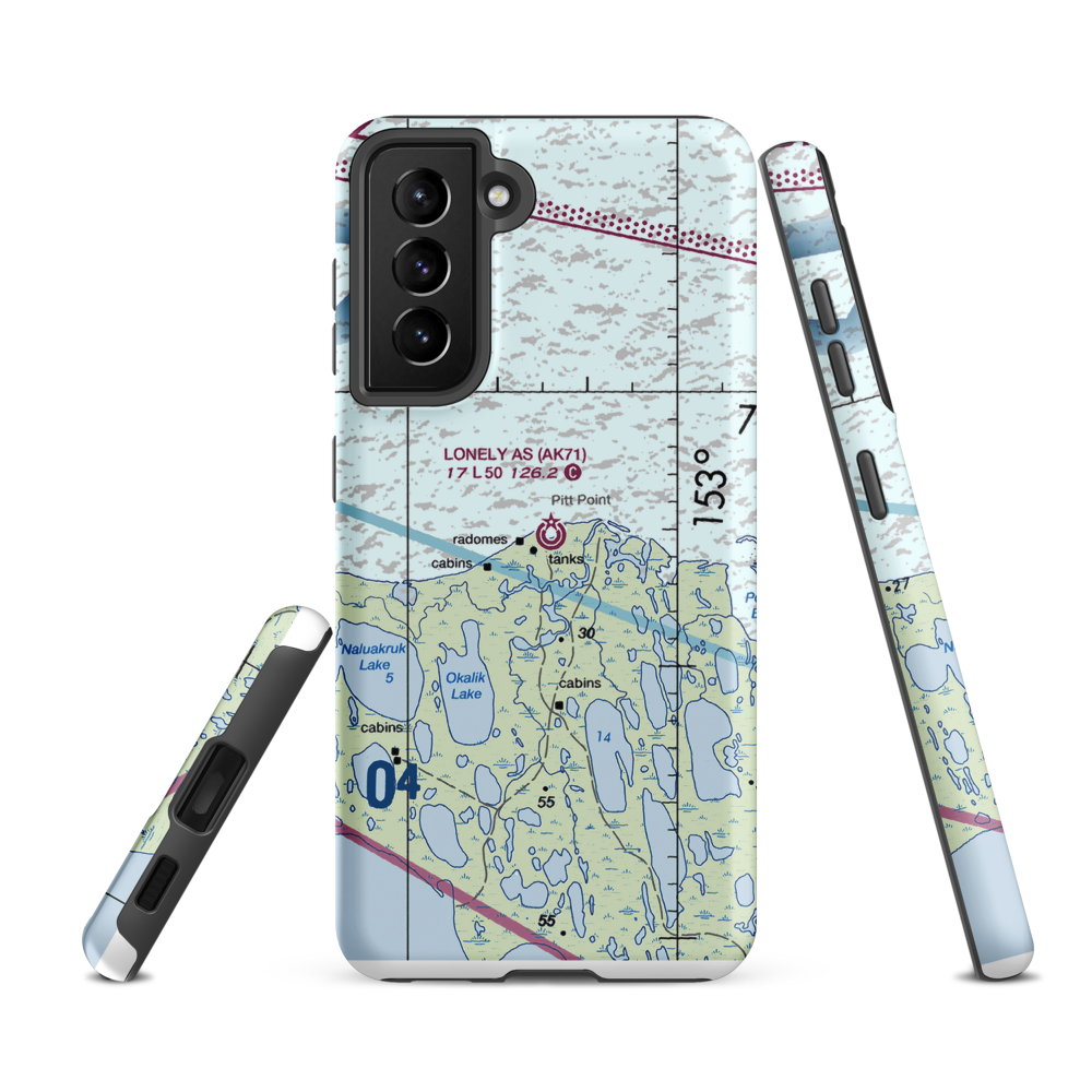 Lonely Air Station (AK71) VFR Sectional Samsung Phone Case Samsung Galaxy S21 FE model shown